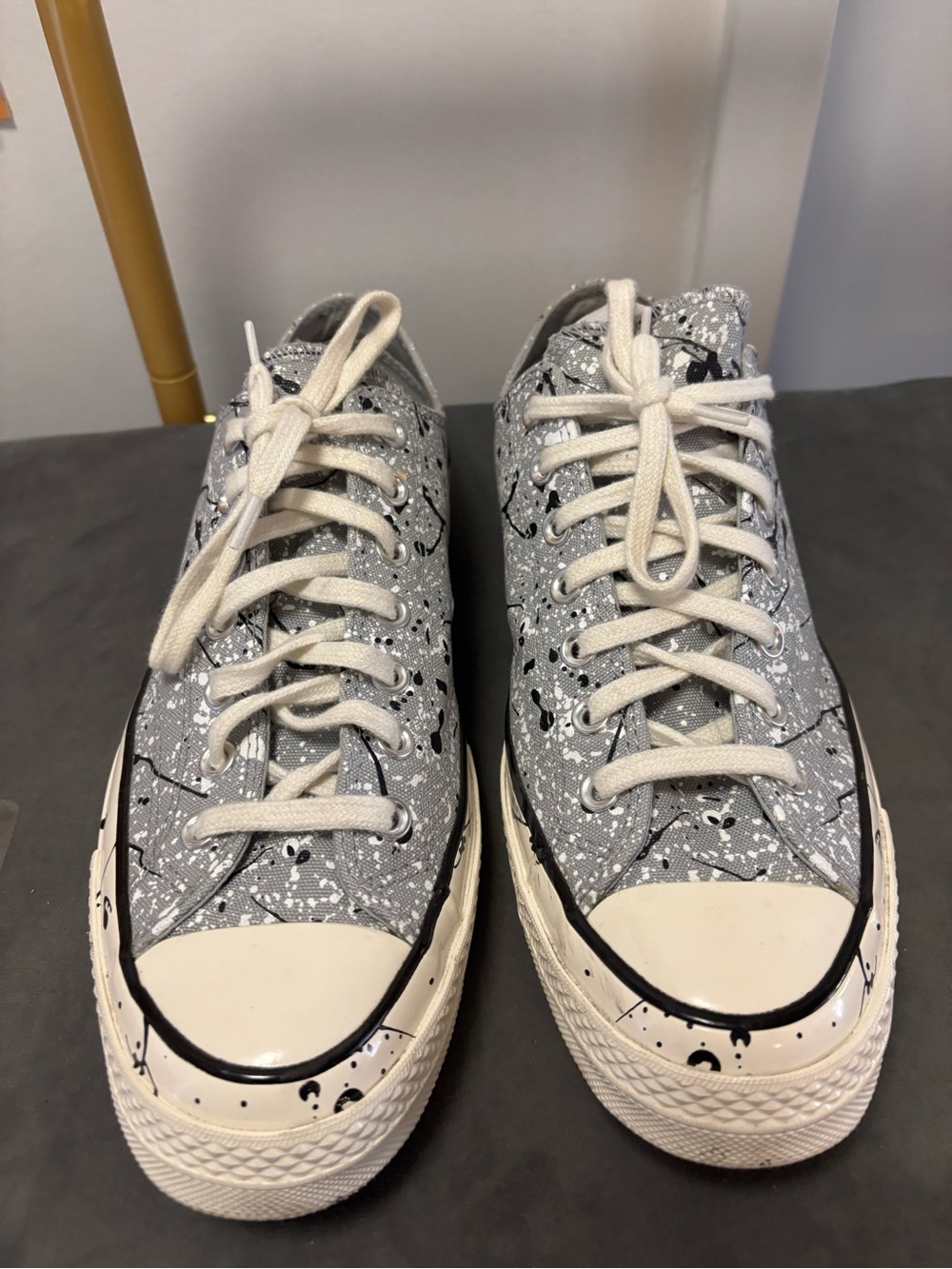 Converse Gray Paint-Splatter Low-Top Sneakers